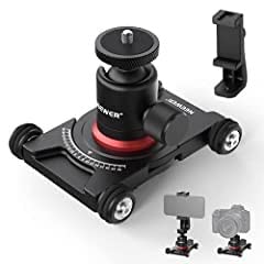 NEEWER Camera Slider Dolly with Ball Head & Phone Clamp, 4 Wheeled, SD001 | Tabletop Dolly, Manual Skater, 360° Panorama, Compatible with DSLR Camera Video Camcorder GoPro iPhone Android Smartphone customer photo 2