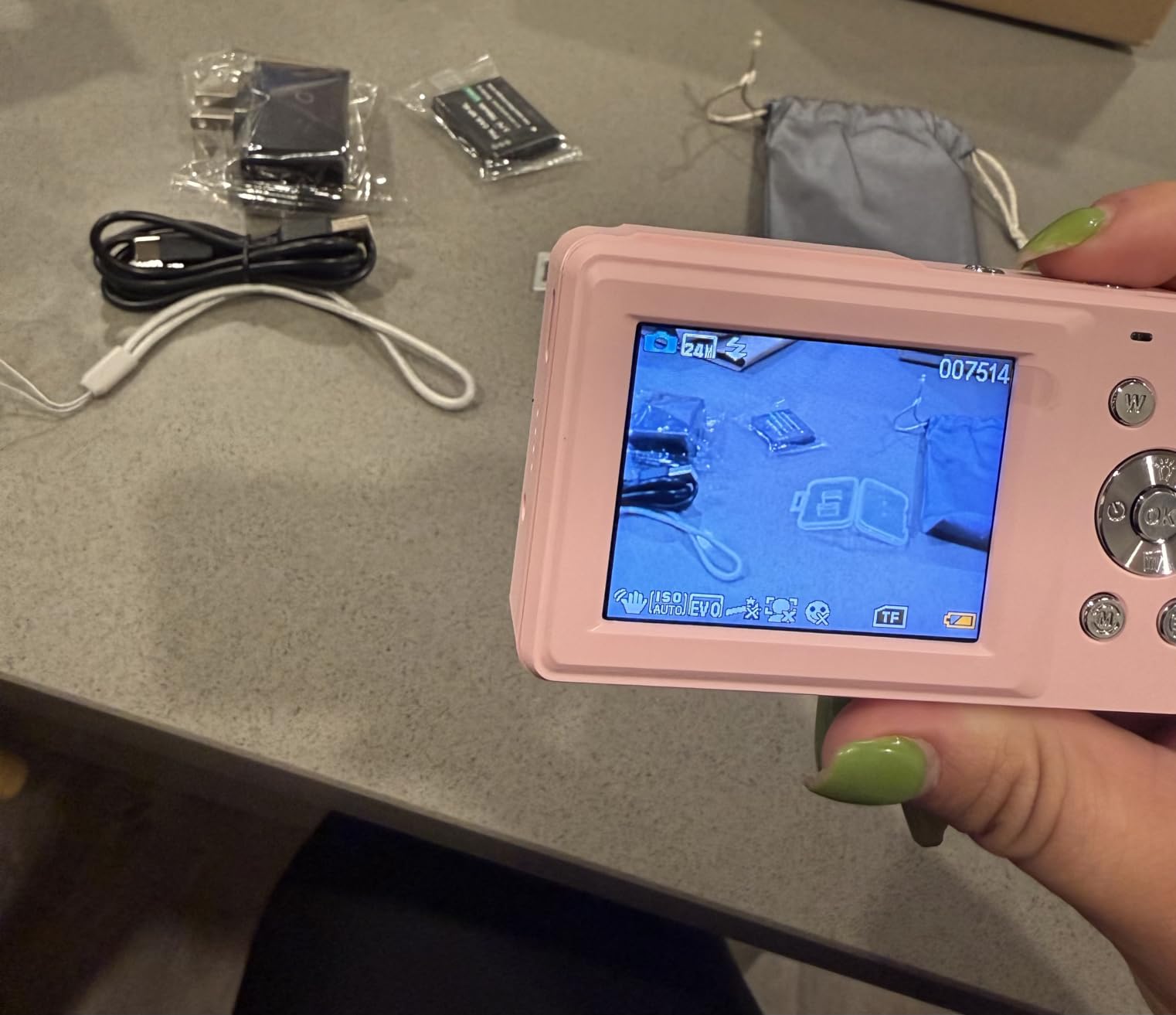 Camkory Digital Camera FHD 1080P with 32G Card 16X Zoom Easy for Kids Pink | Compact camera with anti-shake, Includes 2 batteries & charger. Perfect for parties, trips, birthdays gift from parents. customer photo 1