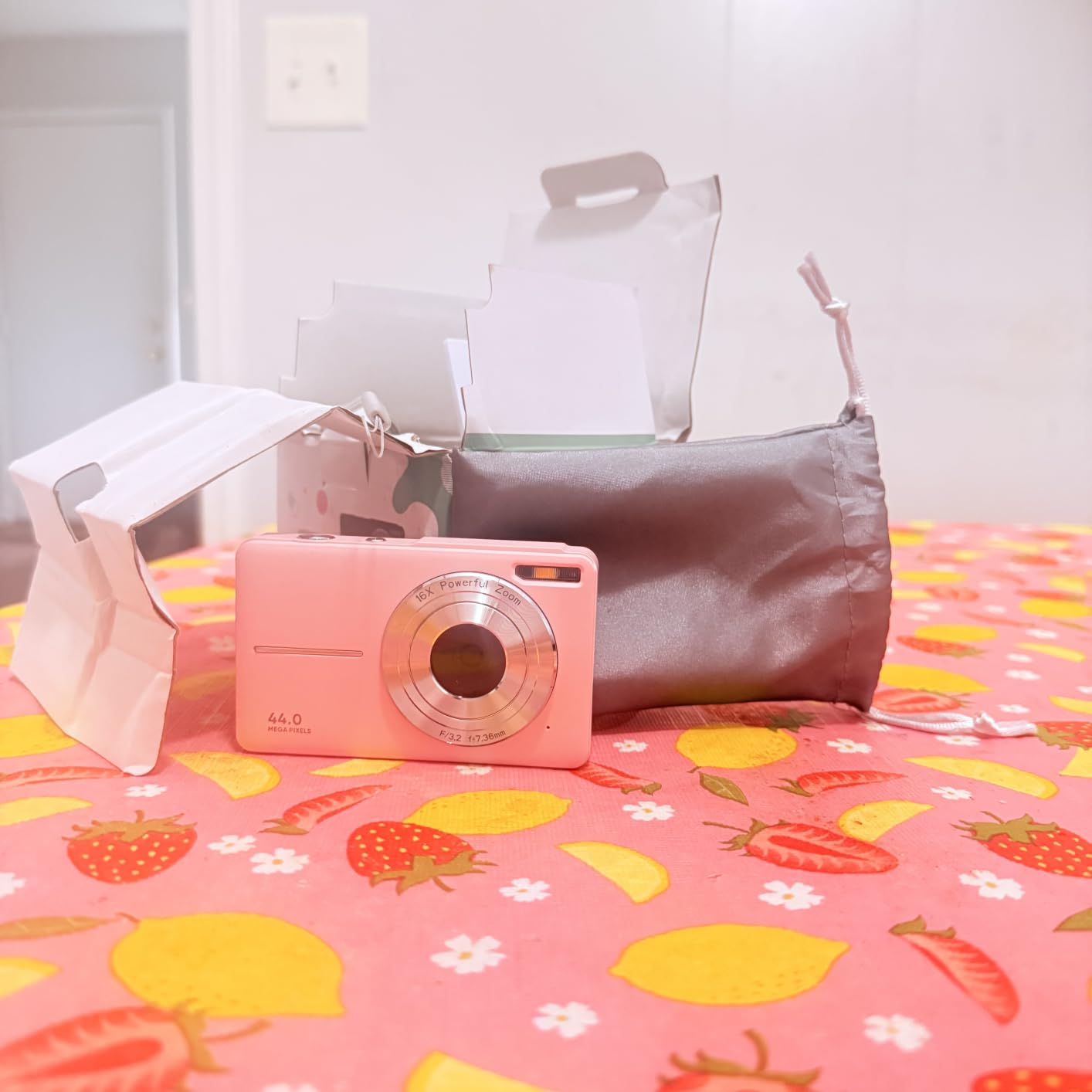 Camkory Digital Camera FHD 1080P with 32G Card 16X Zoom Easy for Kids Pink | Compact camera with anti-shake, Includes 2 batteries & charger. Perfect for parties, trips, birthdays gift from parents. customer photo 2