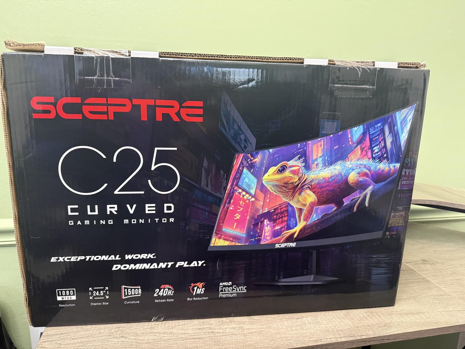 Sceptre Curved 24.5-inch Prime Gaming Monitor up to 240Hz 1080p R1500 1ms DisplayPort x2 HDMI x2 Blue Light Shift Build-in Speakers, Machine Black 2025 (C255B-FWT240 Series) customer photo 2
