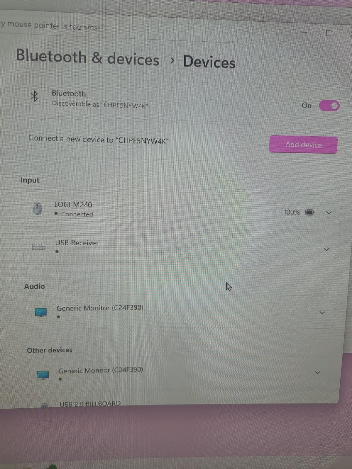 Logitech M240 Compact Silent Bluetooth Wireless Mouse - Rose | Bluetooth connectivity, no USB receiver, quiet clicks, 3 non-customizable buttons, 18-month battery life, PC Mac compatible customer photo 2