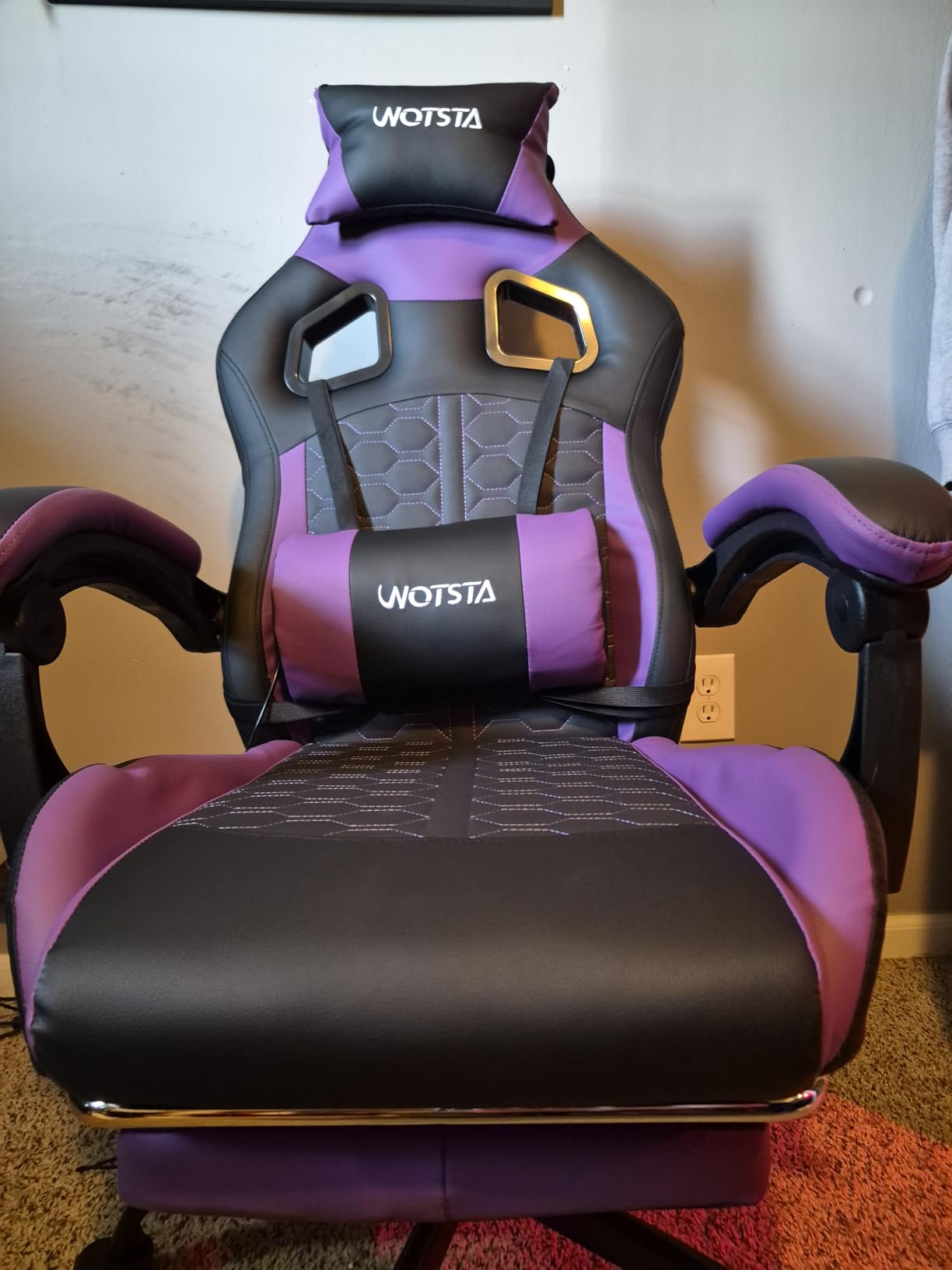 Gaming Chair with Massage, Ergonomic PC Gaming Chair with Footrest Comfortable Headrest and Lumbar Support, High Back, 300LBS (Grey) customer photo 2