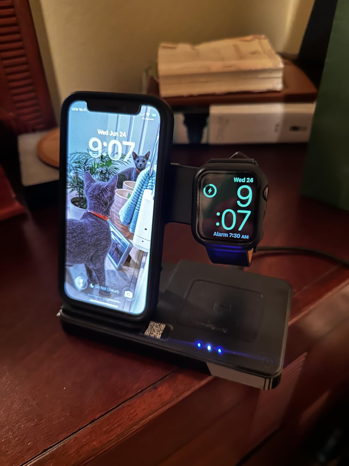 GETPALS Wireless Charger iPhone Charging Station for Apple Multiple Devices | 3 in 1 Charger Stand for iPhone 17 Pro Max 17e 16 16e 15 14 13 12 & Watch Series 11-2 SE Ultra & Airpods 4 3 Pro, Black customer photo 2