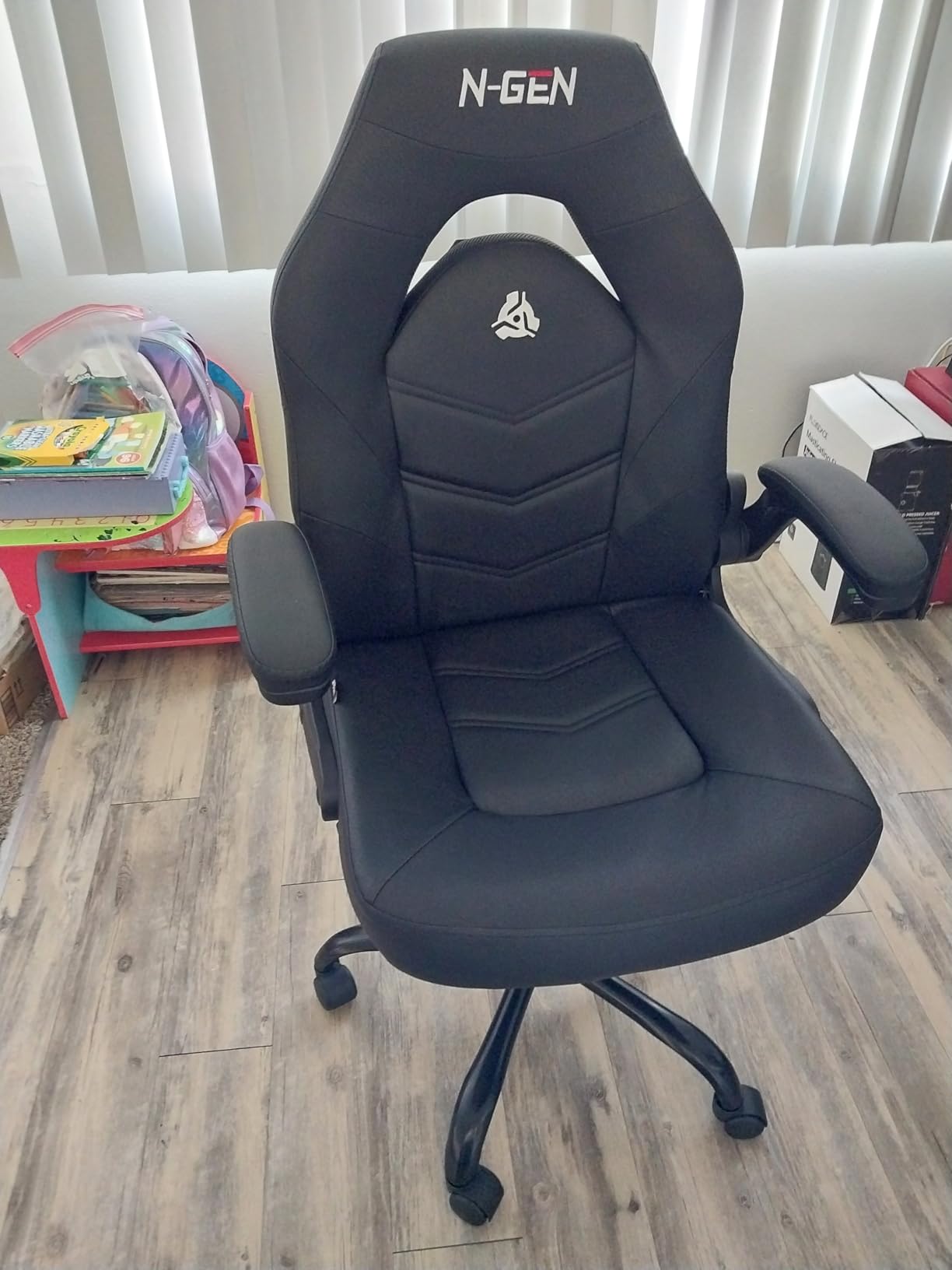 N-GEN Gaming Gaming Chair, Lumbar, PU Leather, Flip-Up Arms, Pink | Ergonomic High-Back Design, Adjustable Height with 360 Swivel Wheels, Comfortable Computer Desk Seating for Office and Home customer photo 2