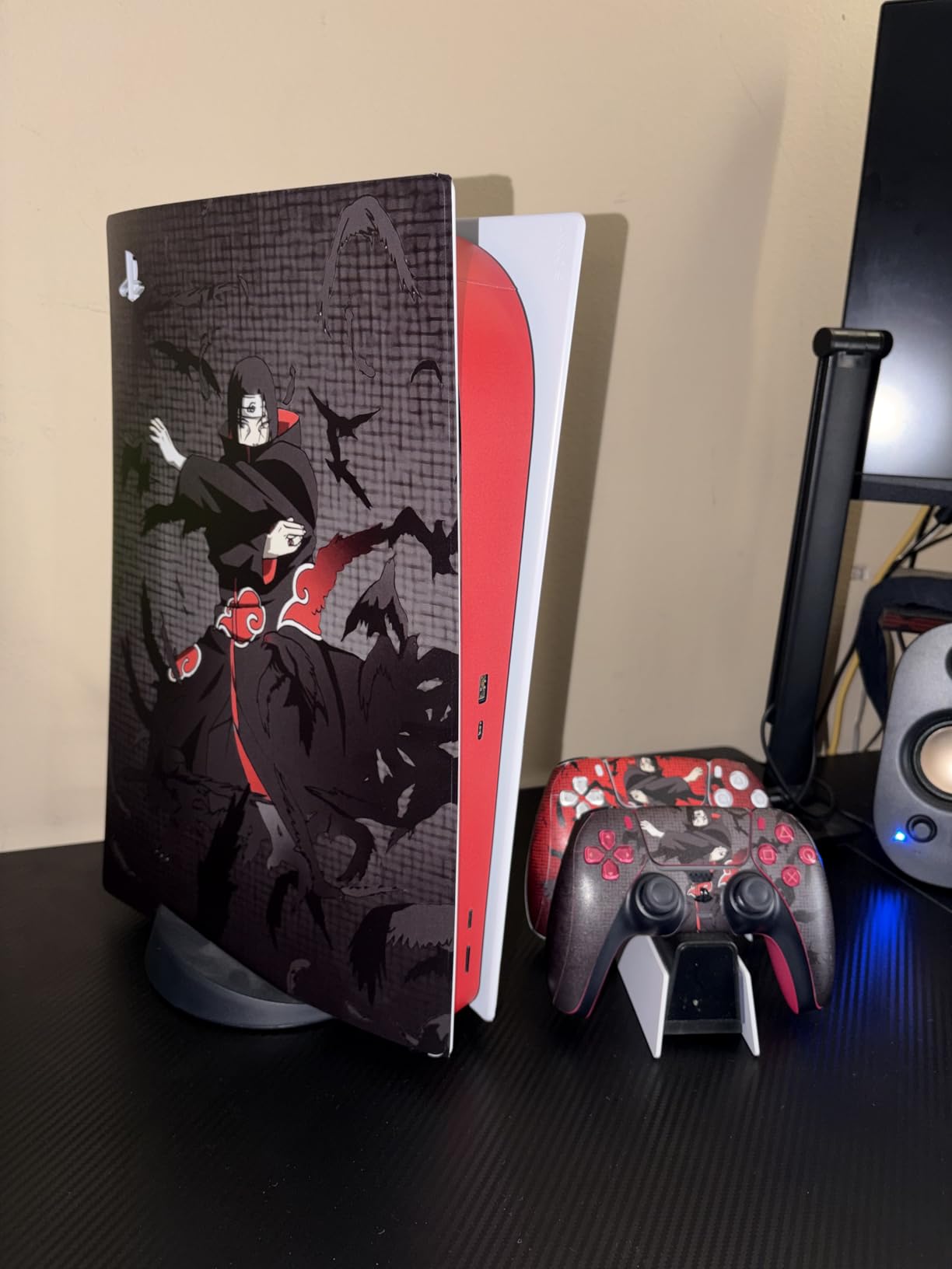 PS5 Skins for Console Disc Version and 2 Controllers - Anime PS5 Skin Cover, Red/Dark PlayStation 5 Skin from Sturdy Vinyl - Fade- and Scratch-Resistant PlayStation 5 Cover for Console Stylish Upgrade customer photo 1
