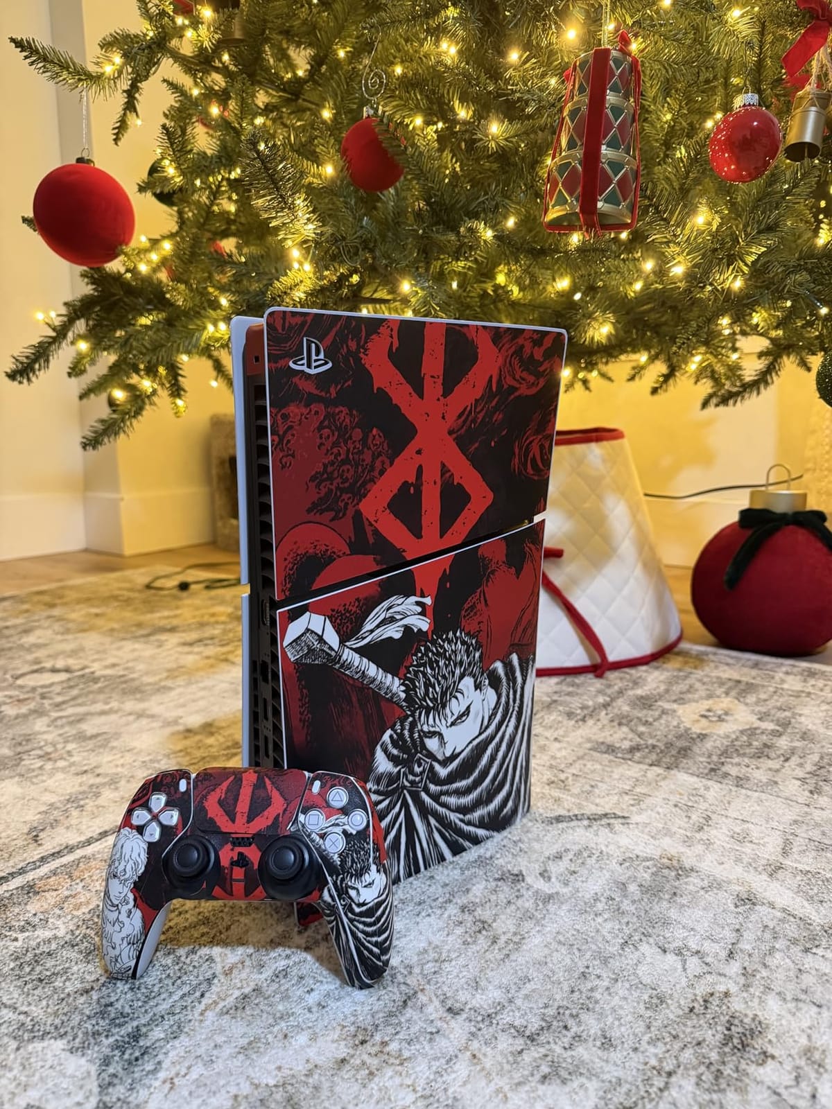 PS5 Skins for Console Disc Version and 2 Controllers - Anime PS5 Skin Cover, Red/Dark PlayStation 5 Skin from Sturdy Vinyl - Fade- and Scratch-Resistant PlayStation 5 Cover for Console Stylish Upgrade customer photo 2