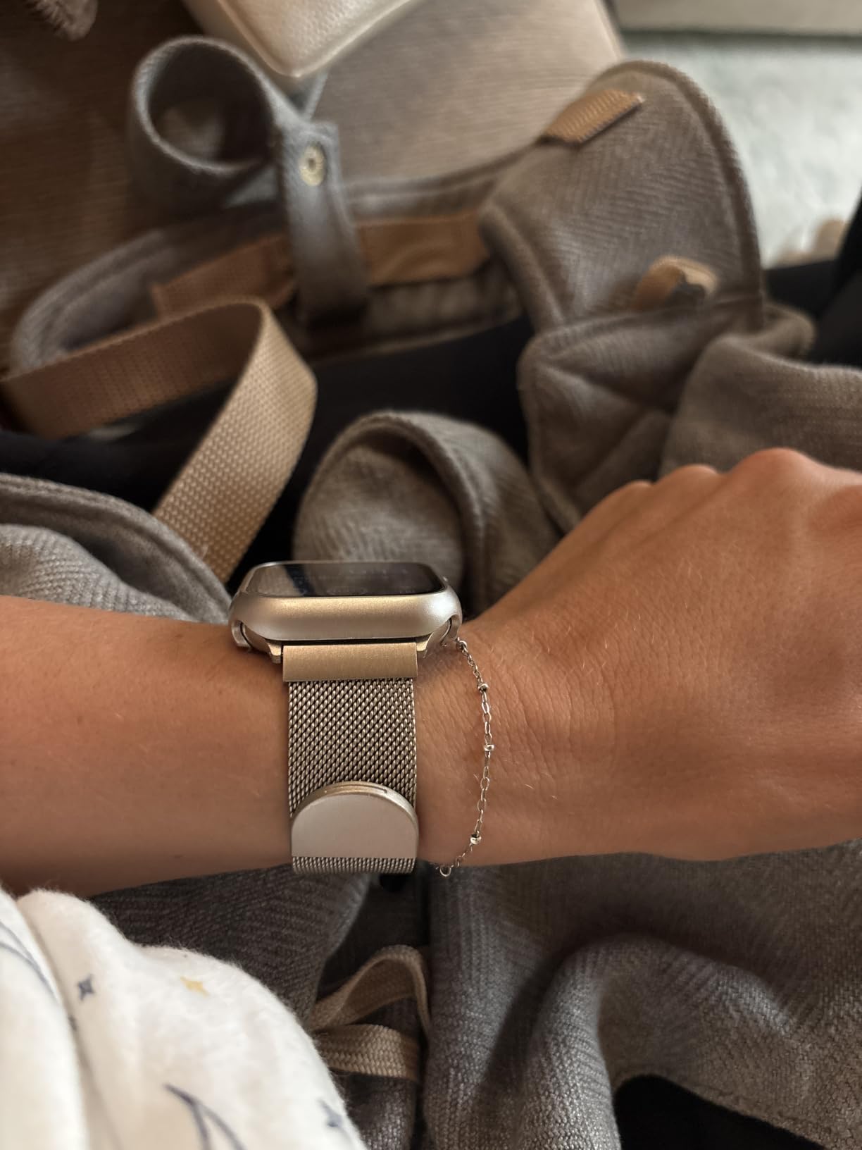 Original Milanese Loop Compatible with Apple Watch Bands for Women & Men | 40/41/42/38mm Stainless Steel Mesh Strap with Magnetic Clasp, Casual & Business, Fits iWatch Series 11 10 9 8 7 6 5 4 SE3 2 1 customer photo 1
