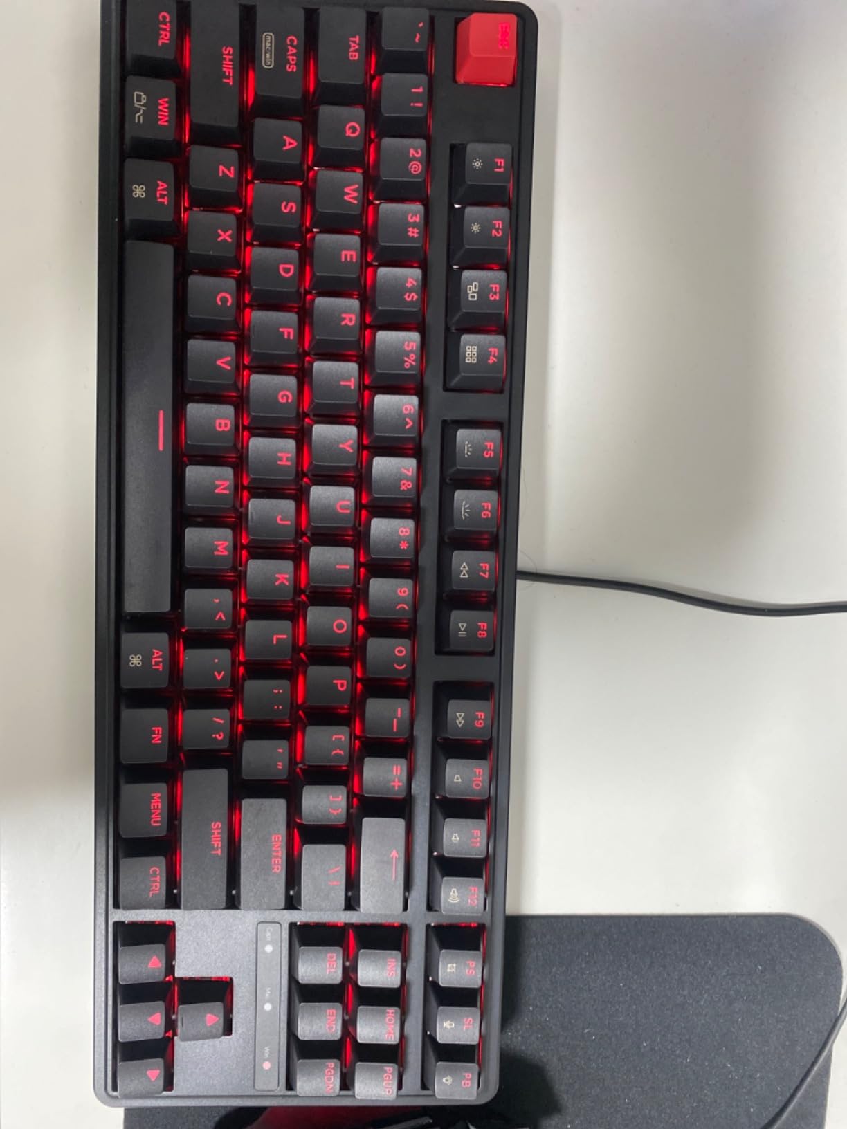 Keychron C3 Pro QMK/VIA Custom Gaming Keyboard, Programmable 87 Keys Compact TKL Layout Gasket Mount, Red LED Backlight Wired Mechanical Keyboard with Brown Switches for Mac/Windows/Linux customer photo 2