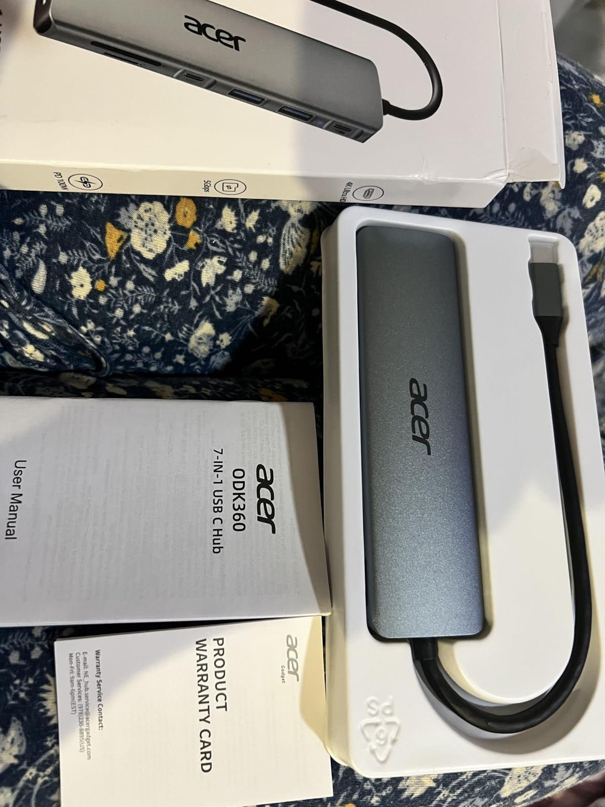 Acer USB C Hub, 7 in 1 Multi-Port Adapter for Laptop/Mac Type C Devices | 4K USB C to HDMI Splitter Hub, 100W Max PD Port, 2 USB 3.0 & 1 USB C Data Ports 5Gbps, SD/TF Card Reader customer photo 2
