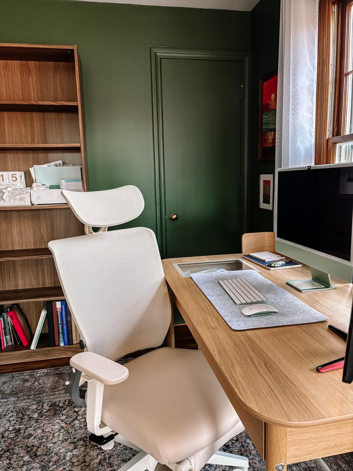 Ergonomic Foldable Office Chair with Footrest and Lumbar Support, Grey | Compact desk chair with space-saving folding design, 2D headrest, 2D armrests, computer chairs for home office customer photo 1