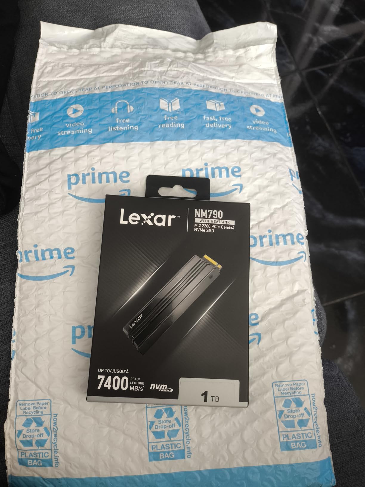 Lexar 2TB NM790 NVMe SSD w/Heatsink, 7400/6500 MB/s, M.2 2280, PCIe Gen 4x4, Compatible w/ PS5, Gamers & Content Creators, PC & Laptops, SLC Cache, Single-Sided Design, LNM790X002T-RN9NU customer photo 1