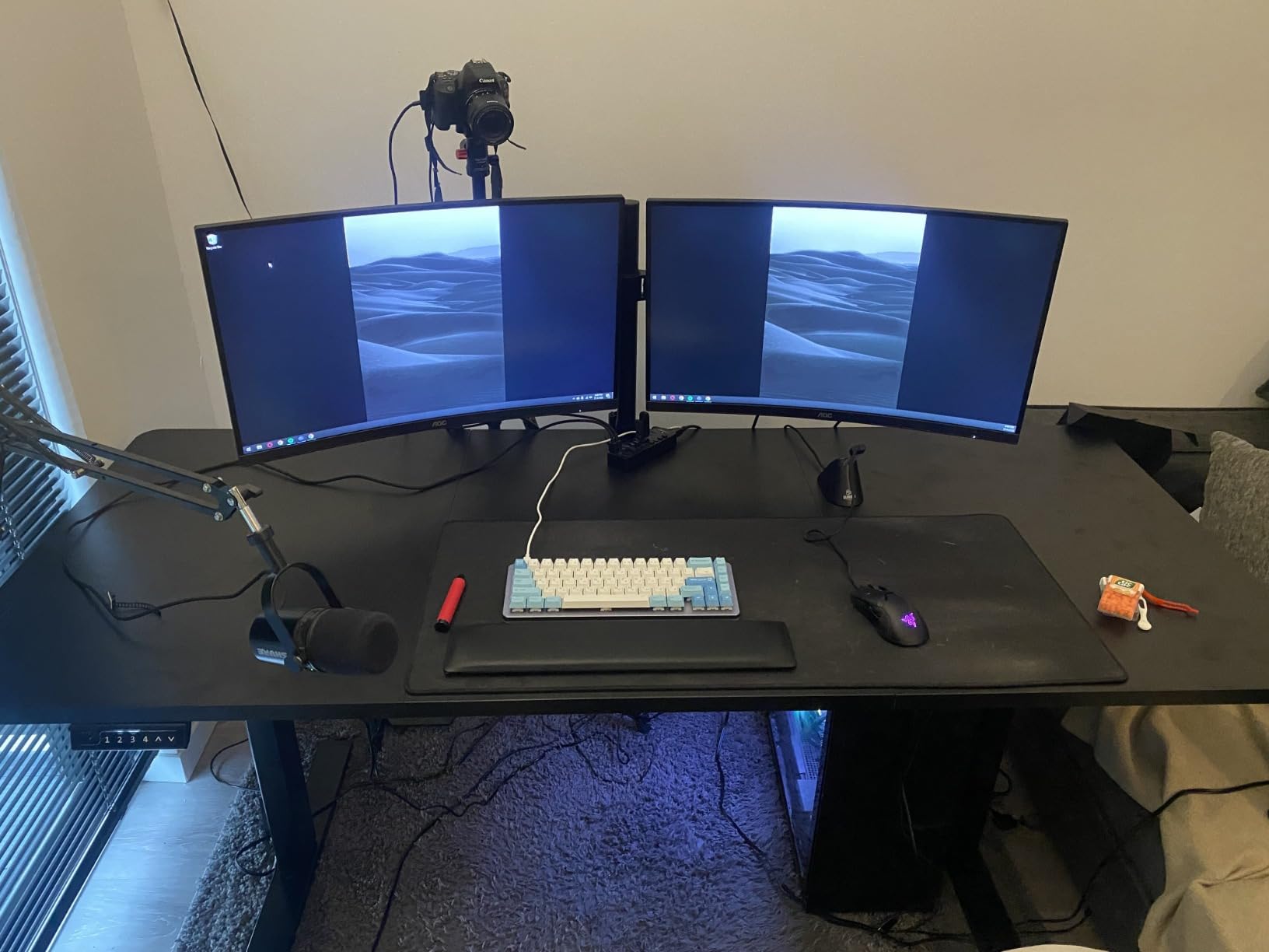 VIVO Black 60 x 30 in Standing Desk, DESK-KIT-1B6B-30 | Electric, Holds 220 lbs, Sit Stand, Height Adjustable, Extra Deep Table Top, Memory Presets, 1B Series, Black Frame customer photo 2