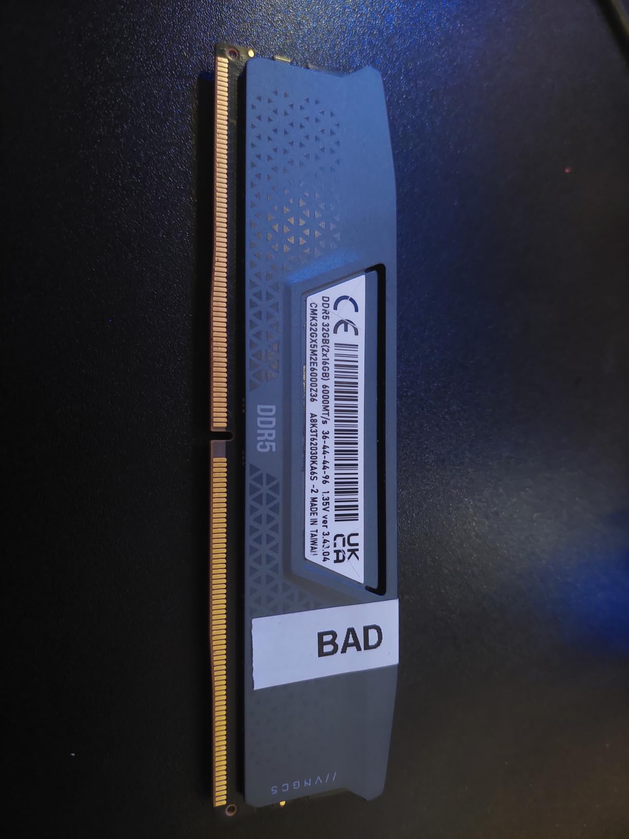 CORSAIR Vengeance DDR5 32GB (2 x 16GB) Up to 6000MHz AMD Intel RAM | Desktop Gaming Memory, AMD EXPO & Intel XMP 3.0 Compatible, CL36, Grey, CMK32GX5M2E6000Z36 customer photo 1