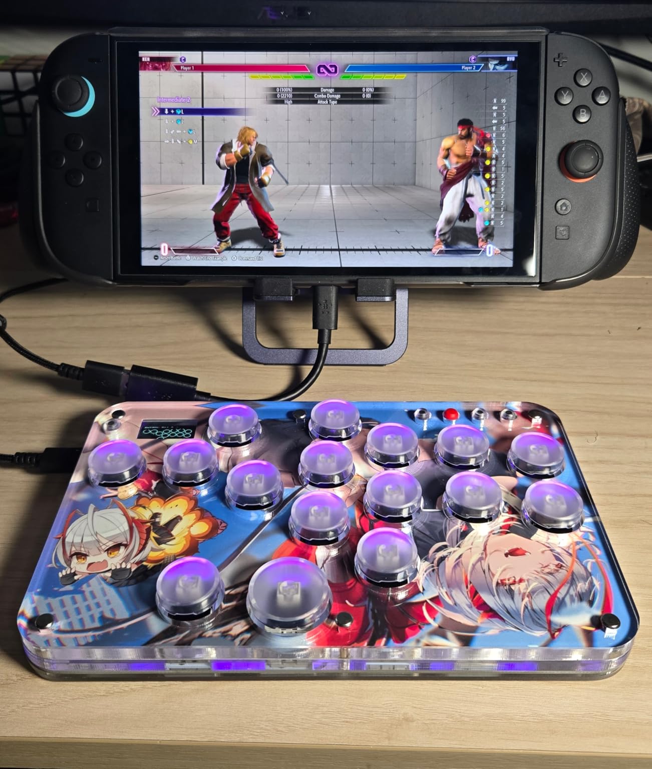 Sehawei Haute42 16-Key Leverless Arcade Stick, RGB Fighting Game Controller customer photo 1