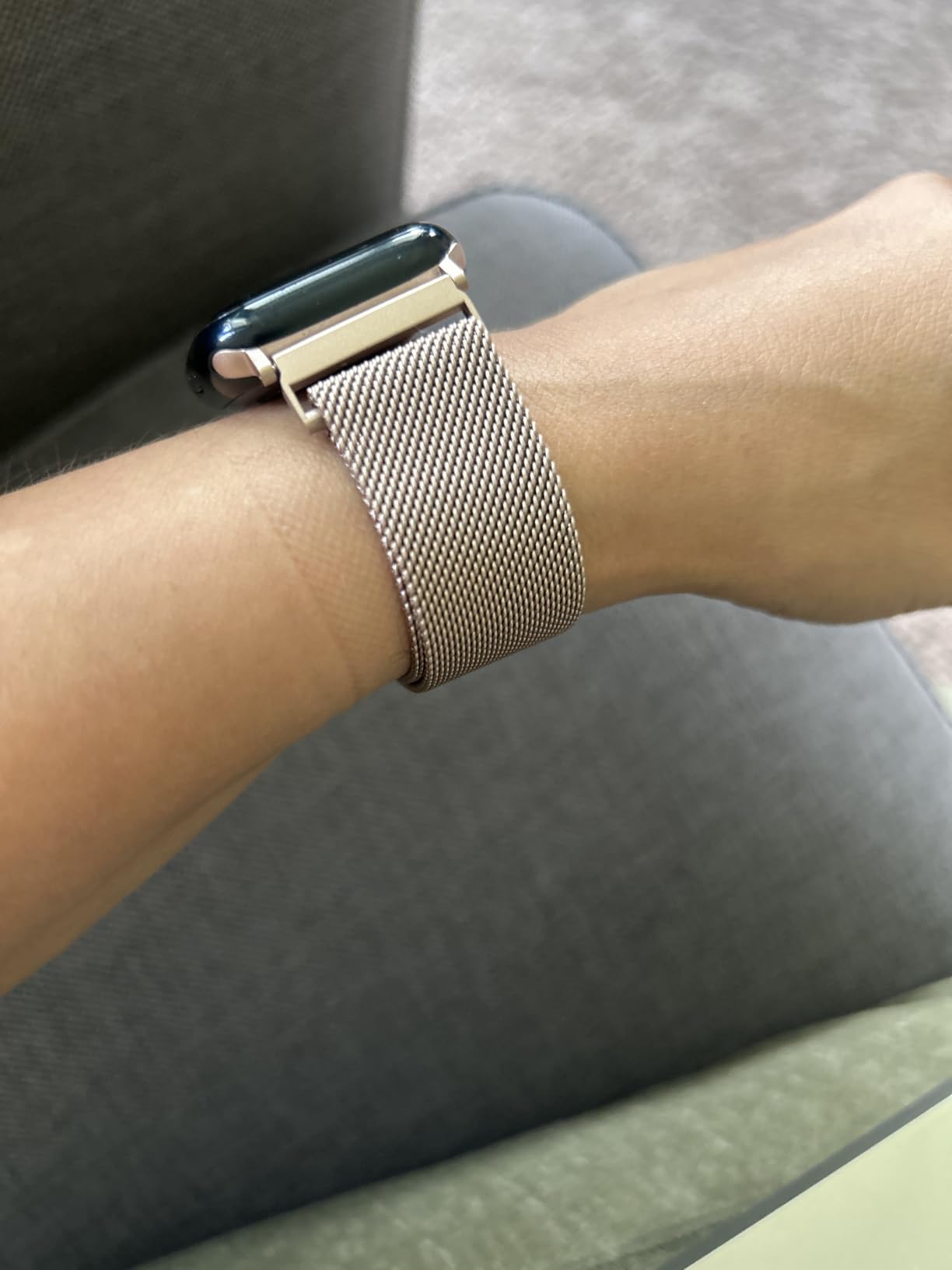 BELONGME 3 Pack Mesh Loop Compatible with Apple Watch Bands for Women Men | 40mm 41mm 38mm 42mm Stainless Steel Metal Magnetic Integrated Strap for iWatch Series 11 10 9 8 7 6 5 4 SE3 2 1 customer photo 1