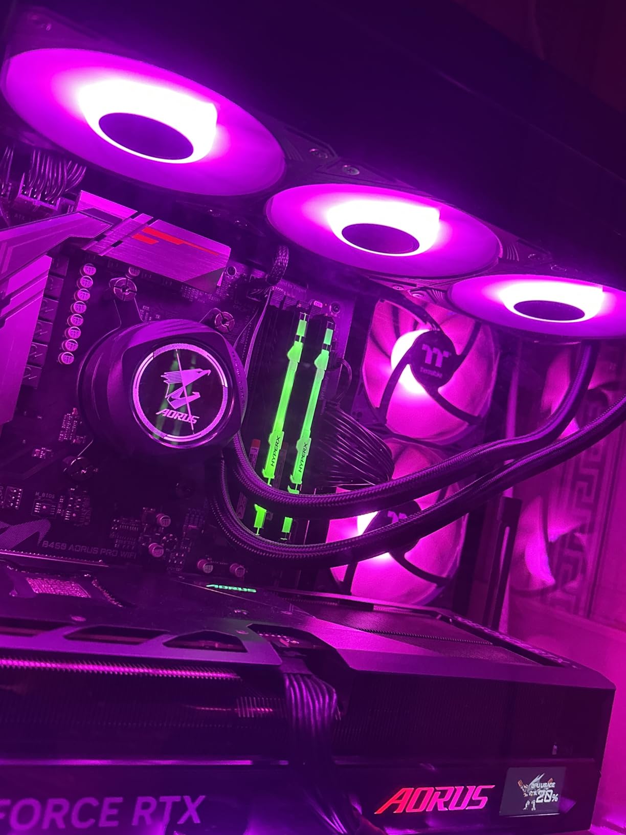 AORUS WATERFORCE II 360 ICE Liquid CPU Cooler, 360mm Radiator with 3x120mm Low Noise ARGB Fans, Compatible with Intel LGA1851, LGA1700, and AMD AM5 customer photo 1
