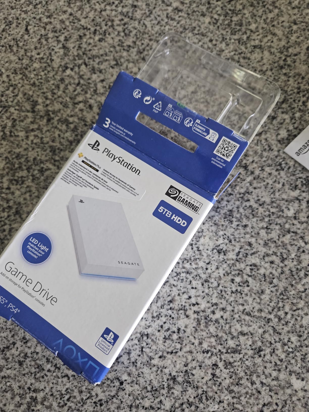 Seagate Game Drive for PS4/PS5 5TB, External HDD, USB 3.0, Officially Licensed HDD for PlayStation. Archive PS5 games. Play PS4 games directly. Blue LED. 3-Year Warranty customer photo 1