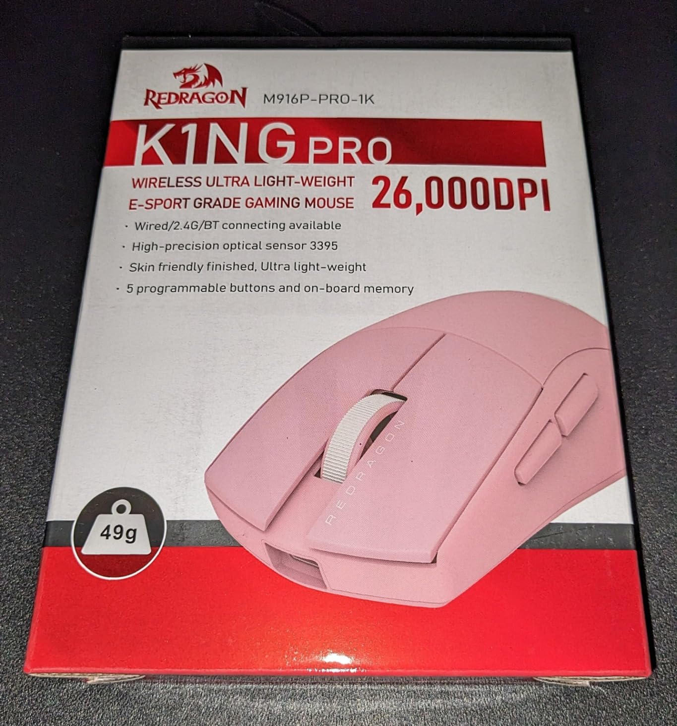 Redragon M916 Wireless 55G Ultra-Light Gaming Mouse 26K DPI Remapping Keys | Cable-Free 0 Delay, Dedicated for FPS Gamers, Redefine Keybinding Macro, Ergonomic Grip Body Comfort customer photo 2
