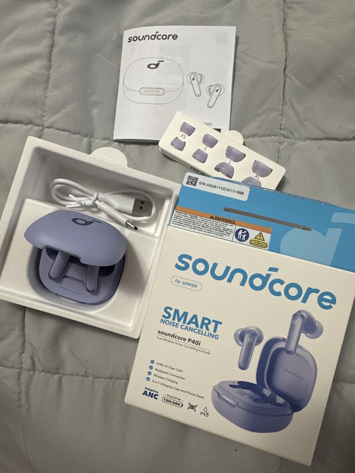 Soundcore P40i by Anker Noise Cancelling Earbuds with Adaptive ANC | Heavy Bass, 60H Playtime, 2-in-1 Case and Phone Stand, IPX5, Wireless Charging, Bluetooth 5.3 customer photo 2