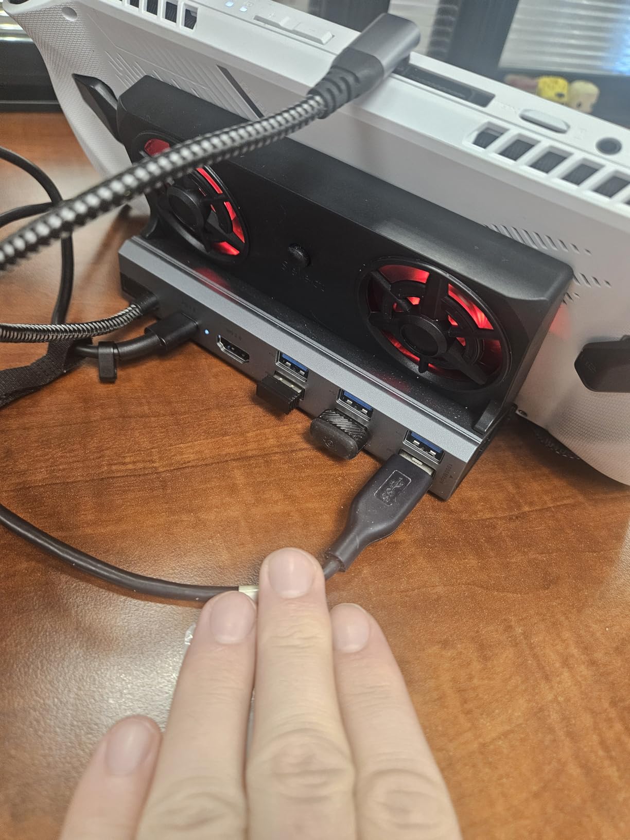12-in-1 Steam Deck Dock with Dual RGB Cooling Fans, 4K@60Hz HDMI 2.0, 6 USB Ports, Gigabit Ethernet, 100W PD, 40Gbps for Steam Deck/ROG Ally/Switch/Legion Go customer photo 2