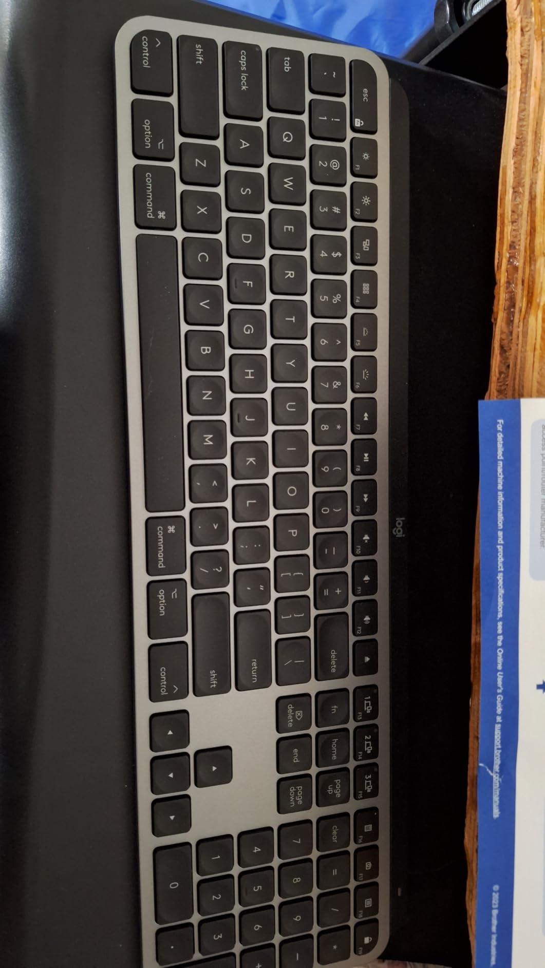 Logitech Signature Slim K950 Wireless Keyboard with Quiet Typing - Graphite | Full size, sleek design with number pad, laptop-style typing, pair up to 3 multi-OS devices, Multi-OS, Windows, Mac, Chrome customer photo 1