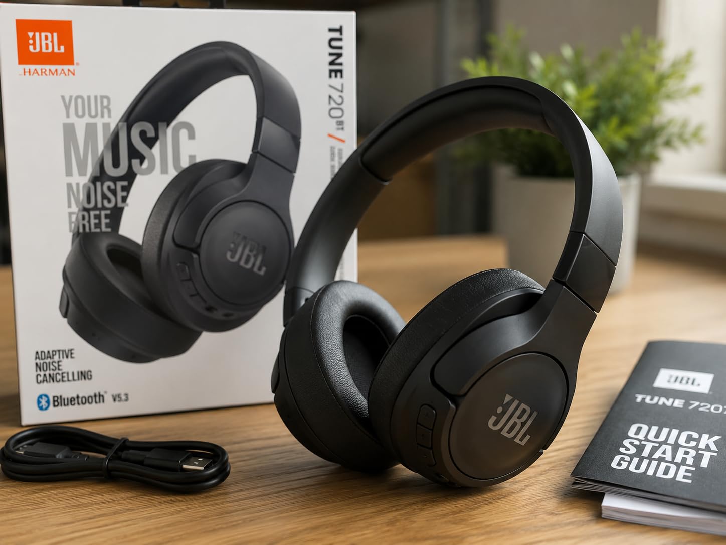 JBL Tune 720BT - Wireless Over-Ear Headphones - White | JBL Pure Bass Sound, Wireless Bluetooth 5.3 technology, Customize your listening experience, Hands-free calls with Voice Aware customer photo 2