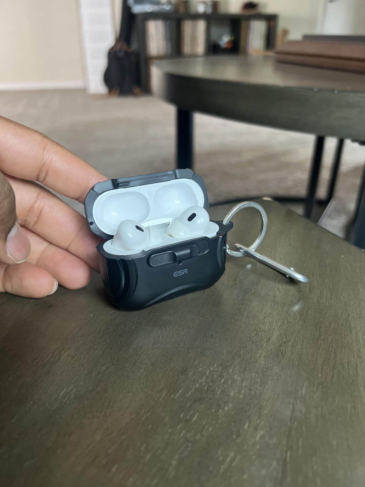 ESR for AirPods Pro 2 Case, Compatible with MagSafe, Cyber Series, Black | (2023/2022/2019, 2nd/1st Gen), Compatible with AirPods Pro 2nd Generation (USB-C/Lightning Cable), Drop-Proof Lock, Easy Open customer photo 2