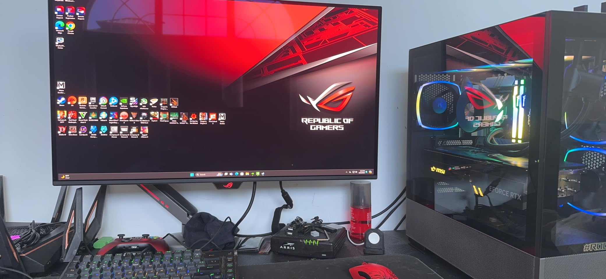 ASUS ROG PG32UCDM 32 Inch 4K 240Hz OLED Gaming Monitor QD-OLED | UHD, Custom Heatsink, 0.03ms, G-SYNC Compatible, USB-C 90W, True 10-bit, Graphene Film, 99% DCI-P3, for PS5 and Xbox customer photo 1