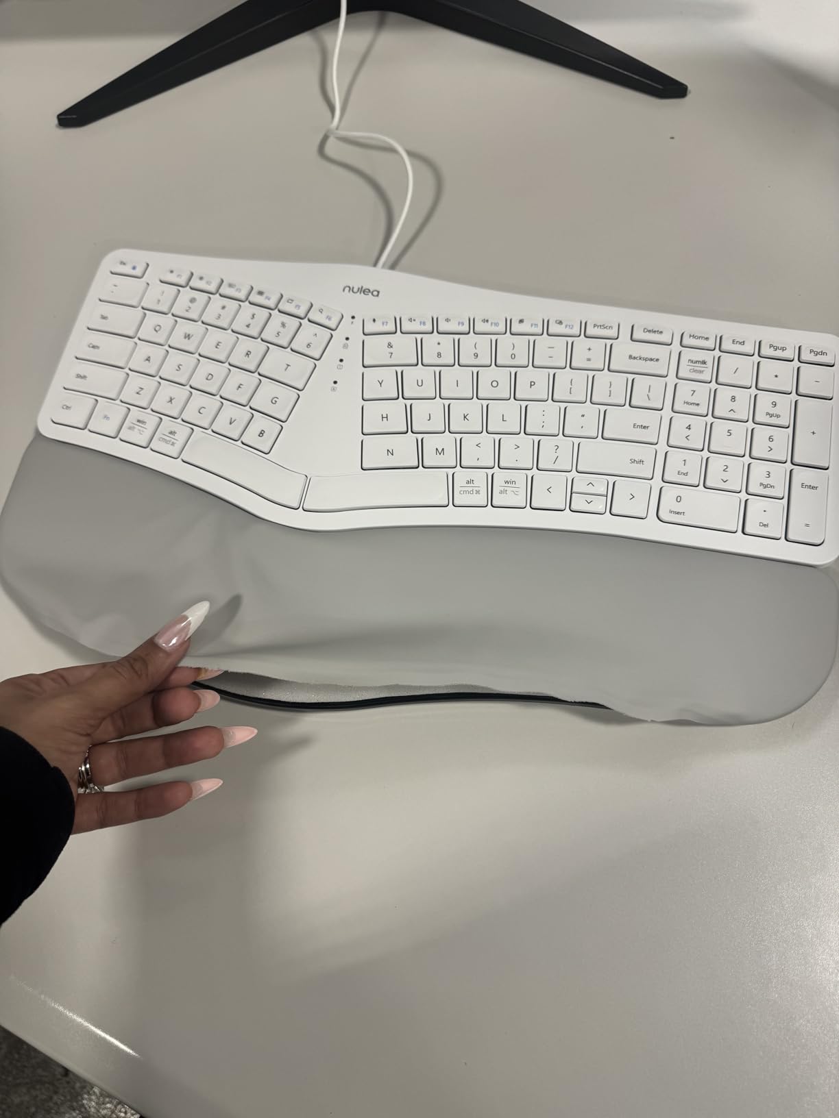 Nulea Ergonomic Split Keyboard Wired with Wrist Rest and USB-C Connection | Plug and Play Keyboard with Adjustable Tilt Legs, Natural Typing Design, Comfortable Support for Windows, Mac and PC customer photo 1