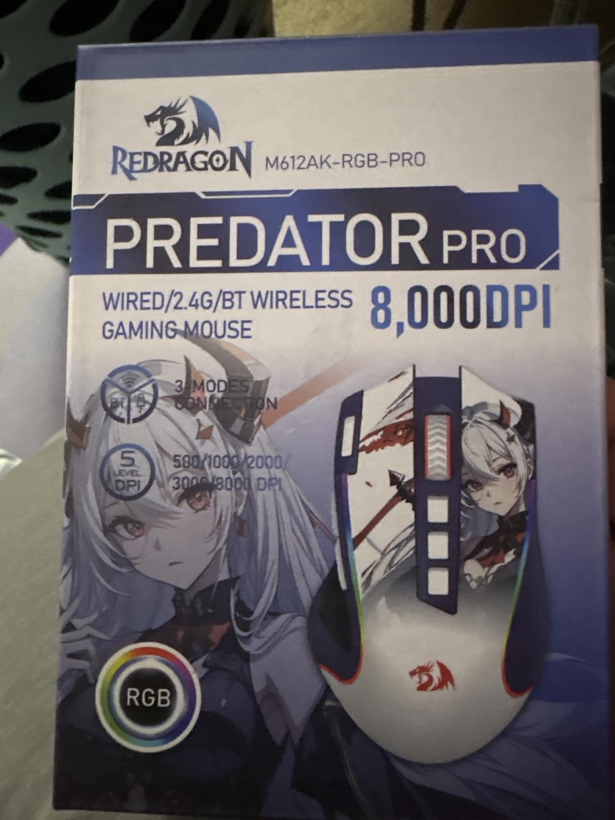 Redragon M612 Wireless RGB Optical Gaming Mouse 8000 DPI Remapping Keys | Cable-Free 0 Delay, Redefine Keybinding Macro, Vibing Backlight, Ergonomic Grip Body Comfort customer photo 1