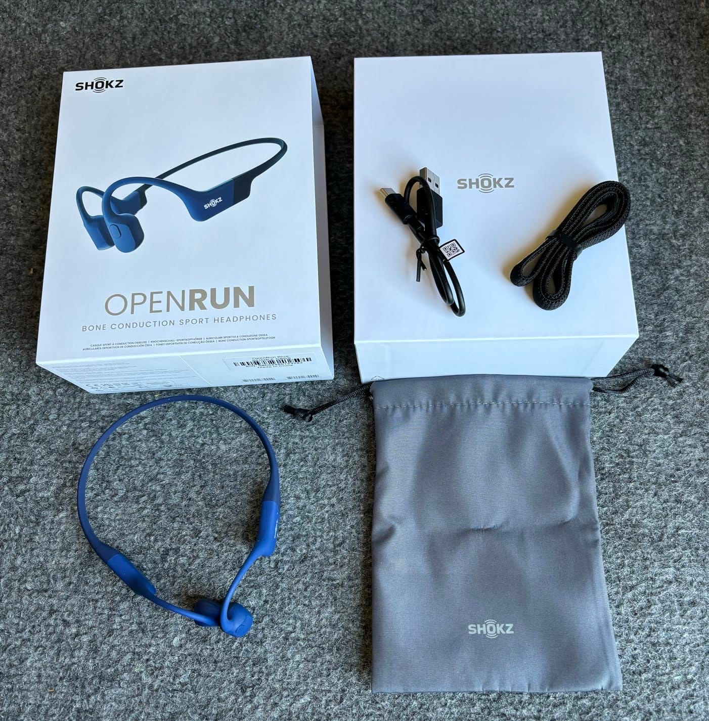 SHOKZ OpenRun Bone Conduction Bluetooth Headphones, Black, USB-C Charging | Bundle with Sweat Headband; Open ear comfort; Lightweight & Secure fit; IP67 water resistance; 8H battery; Running/Cycling customer photo 2