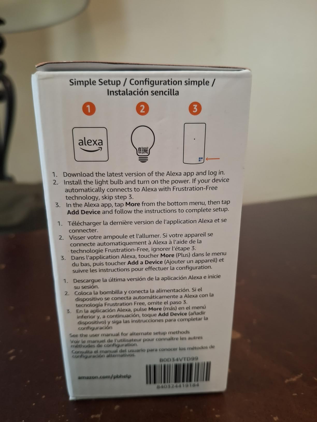 Amazon Basics Smart A19 LED Light Bulb, Dimmable Soft White (2700K), 9W (60W Equivalent), 800LM, Works with Alexa Only, 2.4 GHz Wi-Fi, No Hub Required, 1-Pack customer photo 2