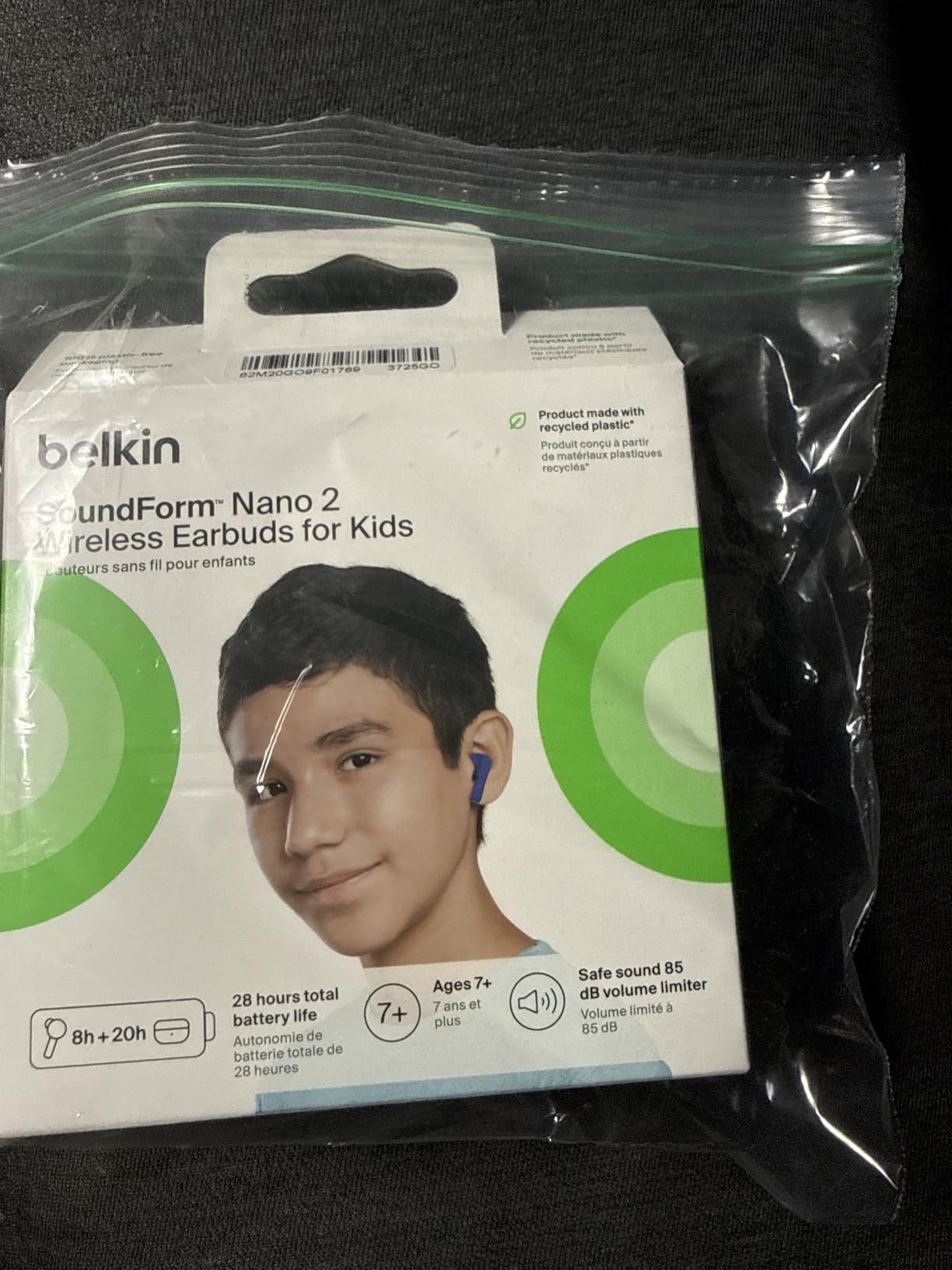 Belkin SoundForm Nano 2 Kids True Wireless Earbuds | In-ear Bluetooth earbuds for kids ages 7+, 85dB volume limiter, IPX5, ENC, touch controls, school, travel customer photo 2