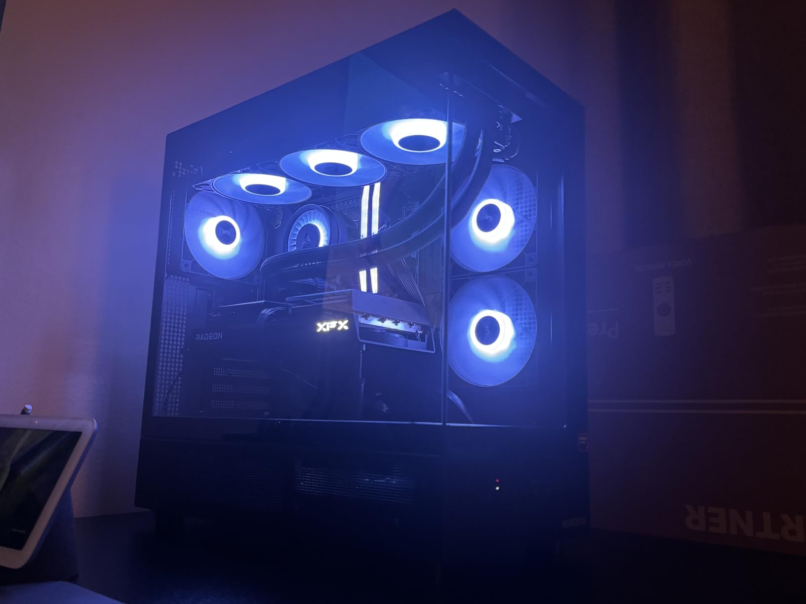 MONTECH XR Panoramic High Airflow ATX PC Case, 3 ARGB PWM Fans, Black | 420mm GPU Support, 360mm Radiator, Dual Tempered Glass, USB-C, Reverse Blade Fans, Magnetic Dust Filters, Up to 9 Fans customer photo 1