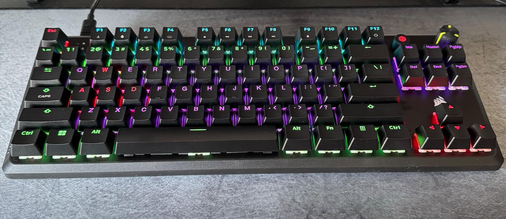 Corsair K70 CORE TKL RGB Tenkeyless Mechanical Wired Gaming Keyboard - Pre-Lubed MLX Red v2 Linear Switches, SOCD, USB-C, ABS Double-Shot Keycaps, Sound Dampening, 1000Hz Polling, QWERTY NA - Black customer photo 1
