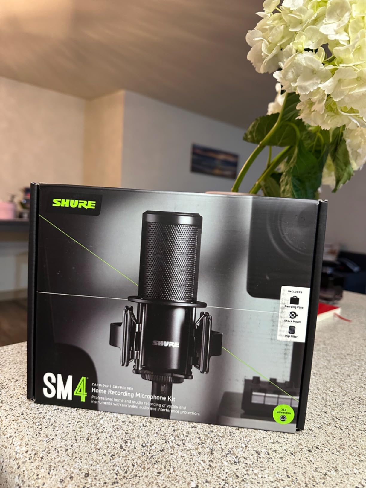 Shure SM4 XLR Studio Condenser Microphone Kit for Recording | Home-studio condenser mic with mix-ready audio, all-metal build, detachable magnetic pop filter and shock mount customer photo 1