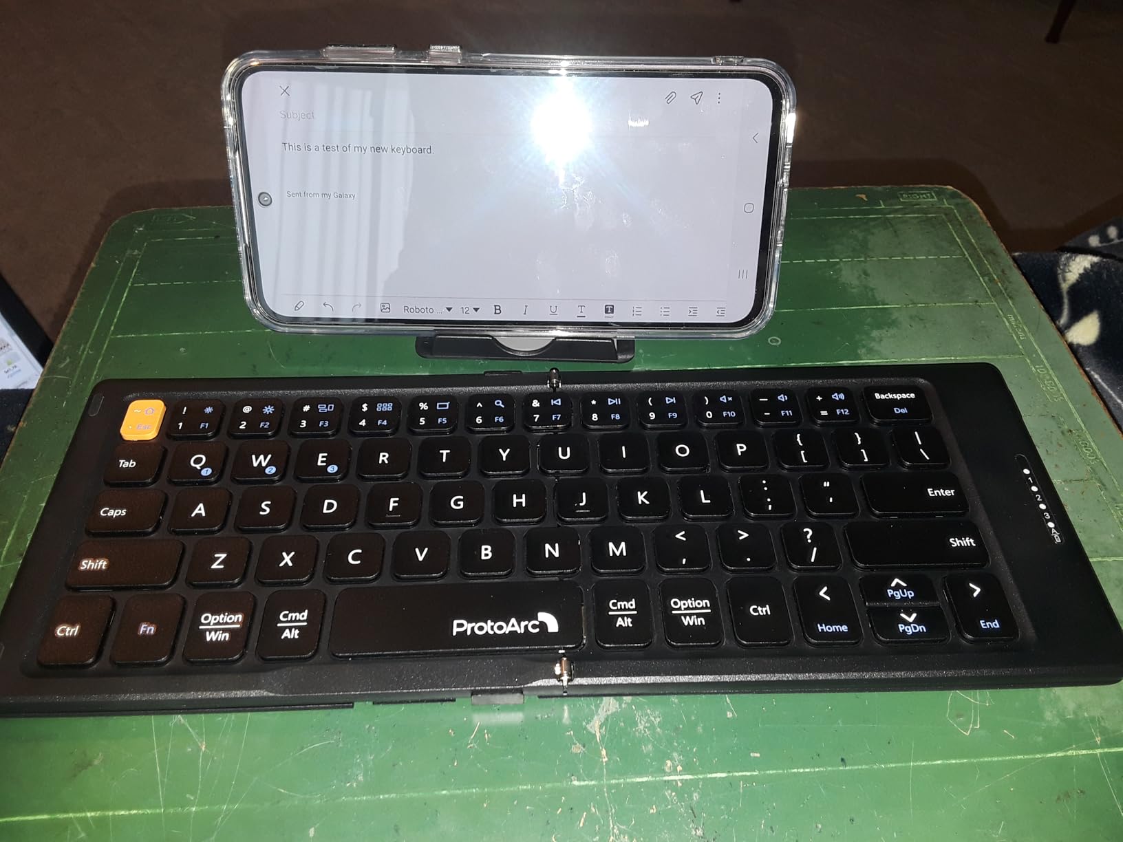 ProtoArc XK04 Foldable Compact Keyboard for Phone and Tablet, Black | Pocket-Sized, PU Leather Cover, Bluetooth 3-Device Workflow, for Business Travelers, On-the-go Typing customer photo 2