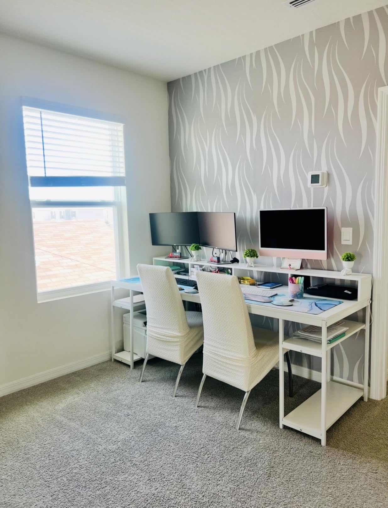 Tribesigns Two Person Desk with Monitor Stand, 78.74