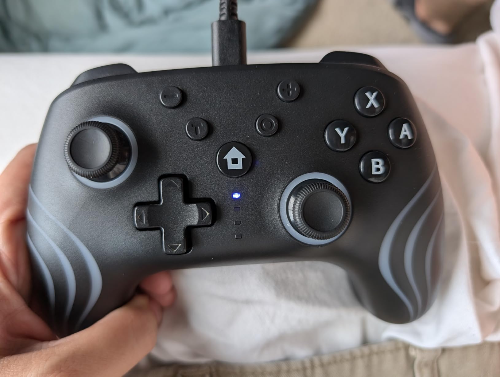 PDP Afterglow Wave Wireless RGB Gaming Controller for Nintendo Switch 2 | Nintendo Switch Lite, OLED, RGB LED Lighting, App Customization, Rechargeable 20-Hr Battery, 2 Mappable Back Buttons, Black customer photo 1