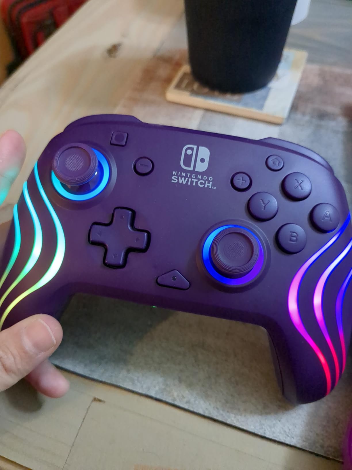 PDP Afterglow Wave Wireless RGB Gaming Controller for Nintendo Switch 2 | Nintendo Switch Lite, OLED, RGB LED Lighting, App Customization, Rechargeable 20-Hr Battery, 2 Mappable Back Buttons, Black customer photo 2