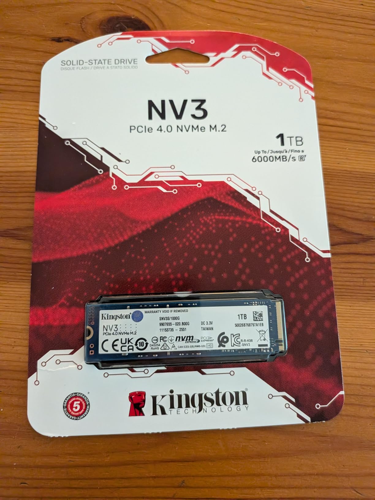 Kingston NV3 500GB M.2 2280 NVMe SSD | PCIe 4.0 Gen 4x4 | Up to 5000 MB/s | SNV3S/500G customer photo 1