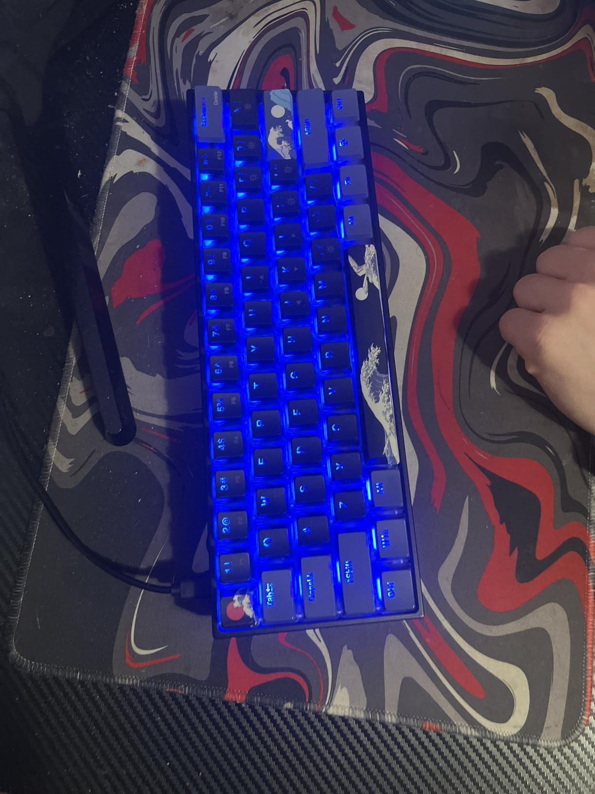 Womier 60% Percent Keyboard Gaming, Creamy Mechanical Wired Keyboard Anime | Hot-Swappable RGB Keyboard with PBT Keycaps for Windows PC Gamers - POM Linear Red Switch Black Kanagawa,WK61 PRO customer photo 2