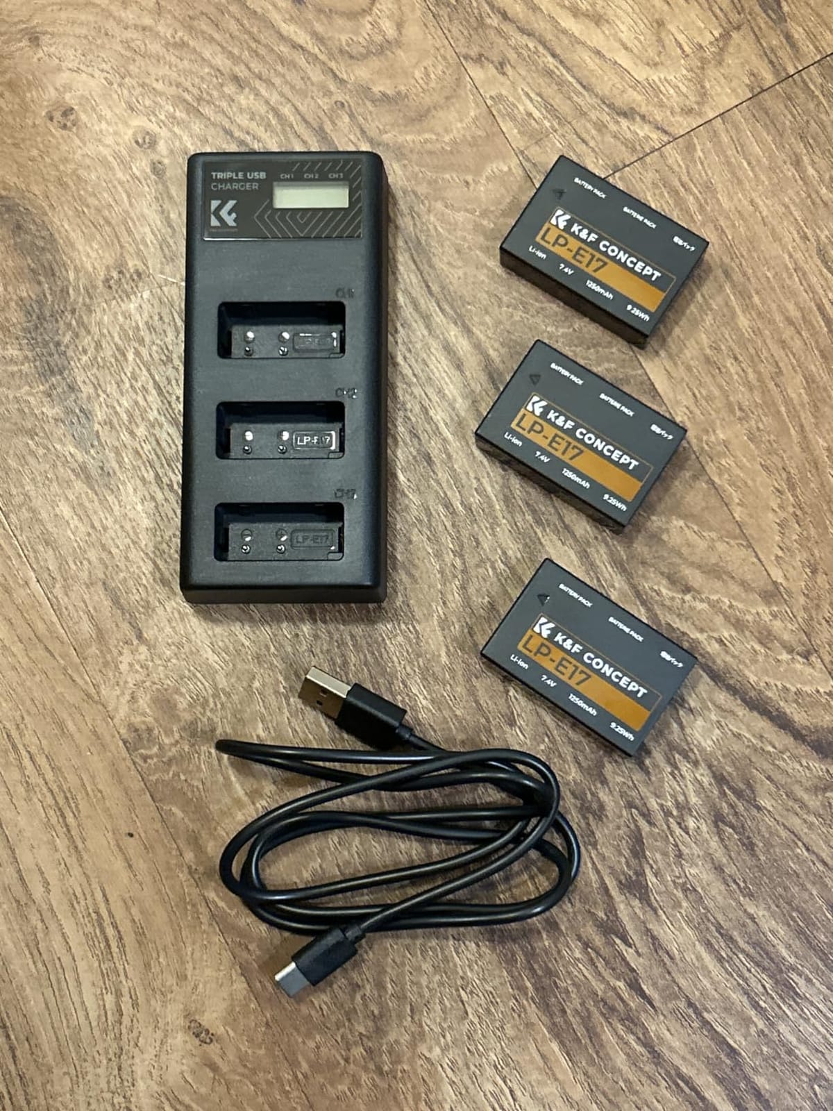 K&F CONCEPT 3-Pack LP-E17 Battery and Upgraded 3-Slot LCD Charger Compatible with Canon EOS R50 R100 RP R10 R8, Powershot V1, T8i T7i T6i T6s SL2 SL3 M3 M5 M6 200D 750D 760D 800D 8000D Camera customer photo 2