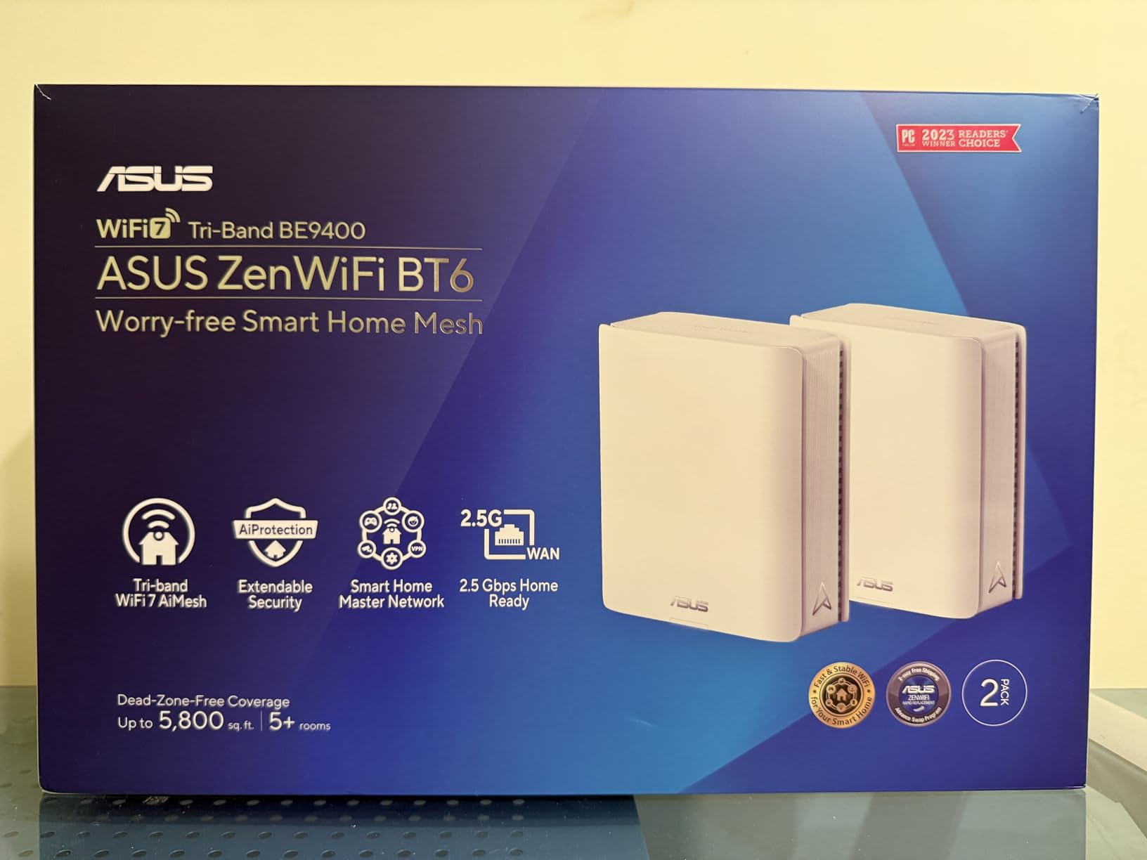ZenWiFi BT6 WiFi 7 Mesh Router - Tri-Band, 5.8k sq. ft. x2 WAN (2 PK) customer photo 2