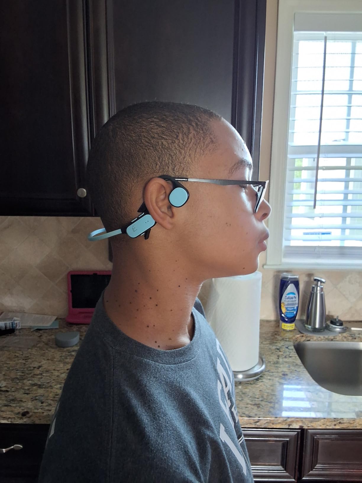 iClever OWS01 Kids Bluetooth Headphones, Air Conduction Open Ear Headphones | SafeSound Tech, Clear Audio Bluetooth 5.4, 360° Bending Ultra-Light Kids Wireless Headphones for Travel/School/Sports/Outdoor customer photo 2