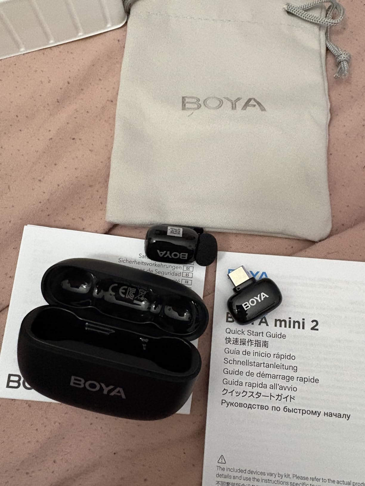 BOYA mini 2 Wireless Lavalier Microphones for iPhone 15/16/17 & Android, AI Noise Cancellation, App Control, 30H Battery Life with Charging Case, Lapel Microphone Wireless for Video Recording Vlogging customer photo 1