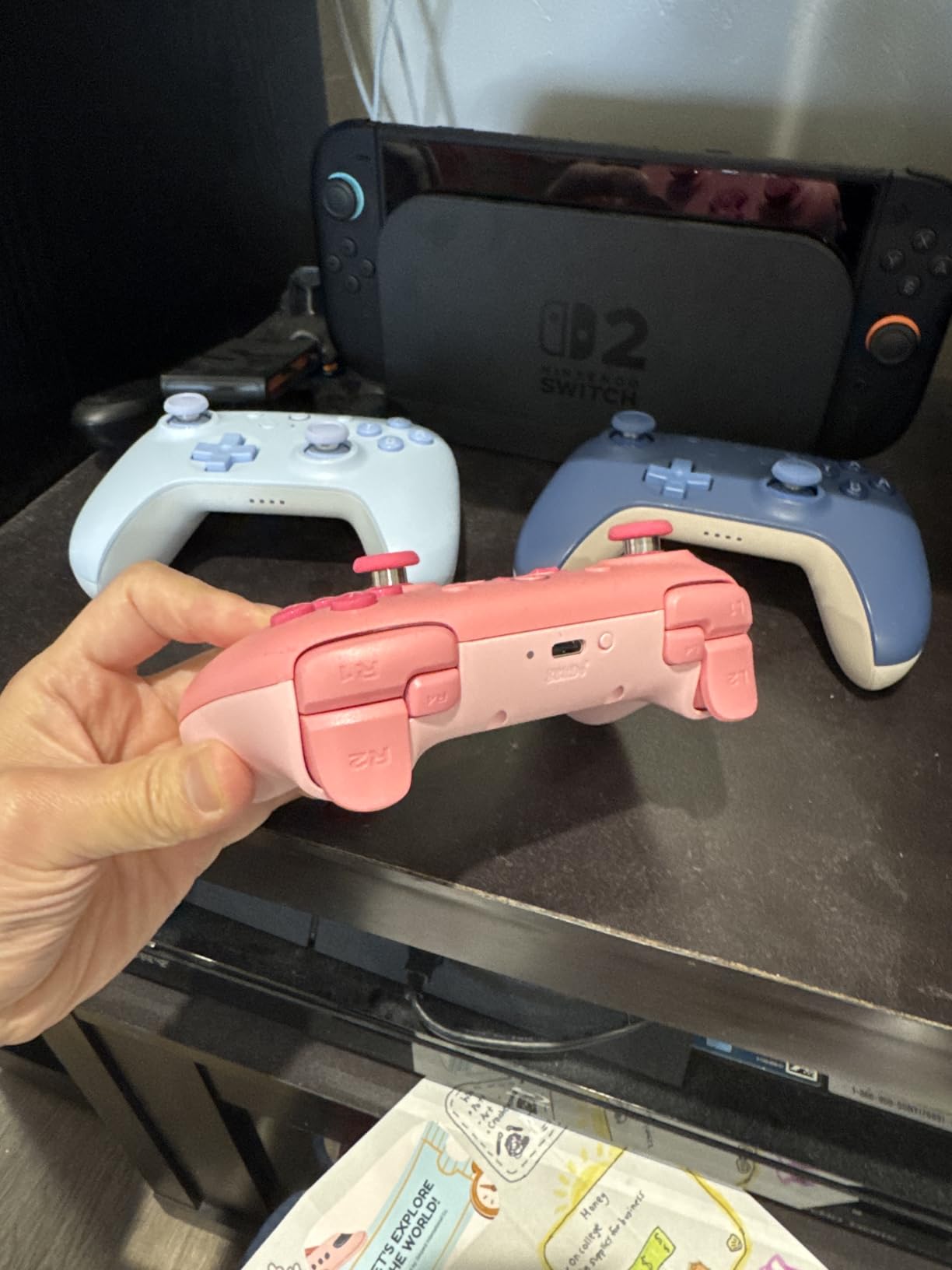 8BitDo Ultimate 2C Bluetooth Controller for Switch/Switch 2, Pink | Hall Effect Joysticks, 6-Axis Motion Control, Rumble Vibration, Refined D-Pad and Bumpers, Extra R4/L4 Bumpers customer photo 1