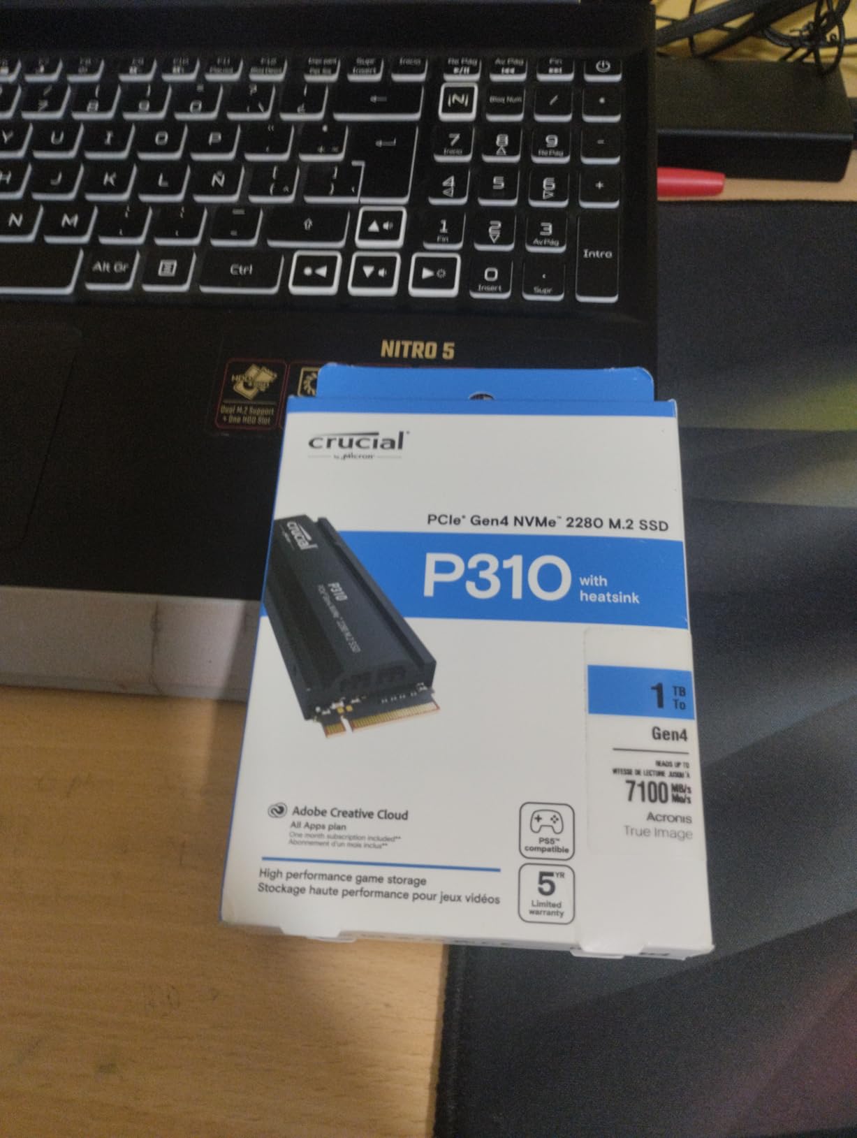 Crucial P310 2280 2TB PCIe Gen4 NVMe Gaming PS5 SSD with Heatsink, Up to 7,100MB/s, PlayStation5, Laptop & Desktop (PC) Compatible, Solid State Drive - CT2000P310SSD5-01 customer photo 1