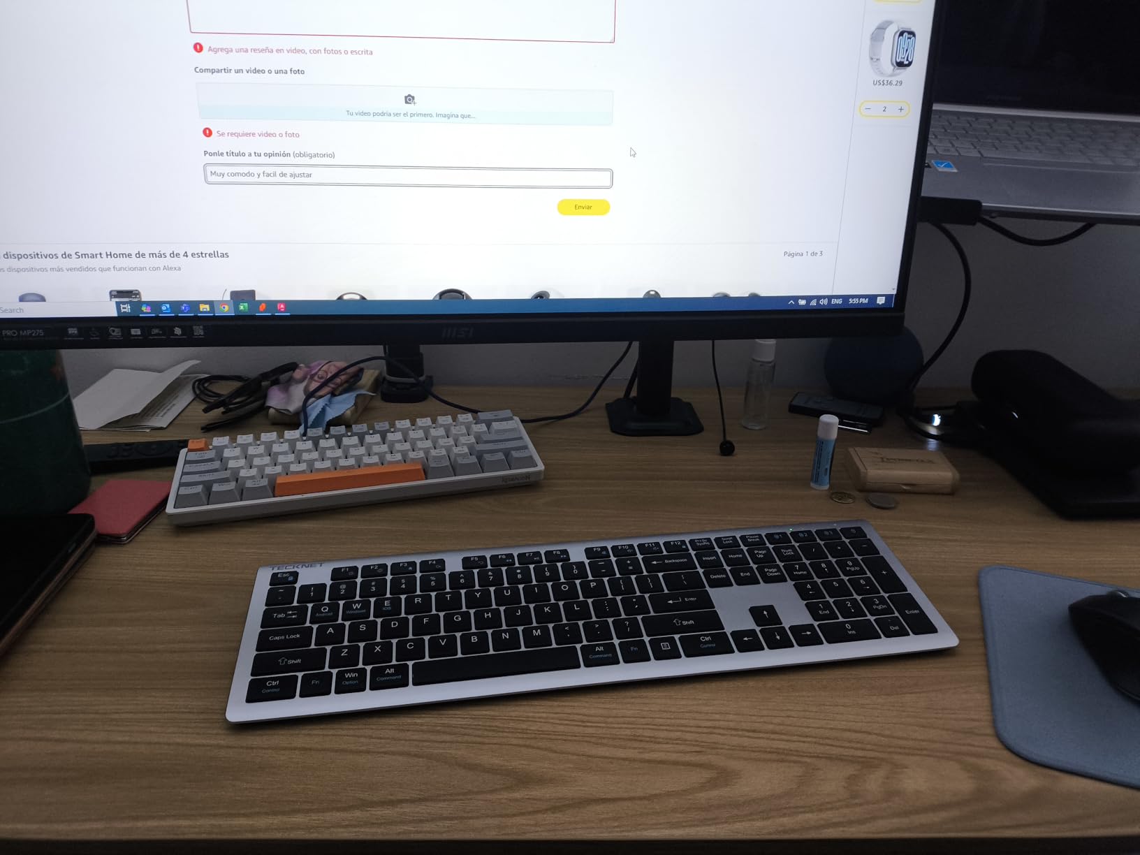 TECKNET Bluetooth Keyboard Rechargeable 4-Device (2.4G+BT) Free Switching customer photo 2