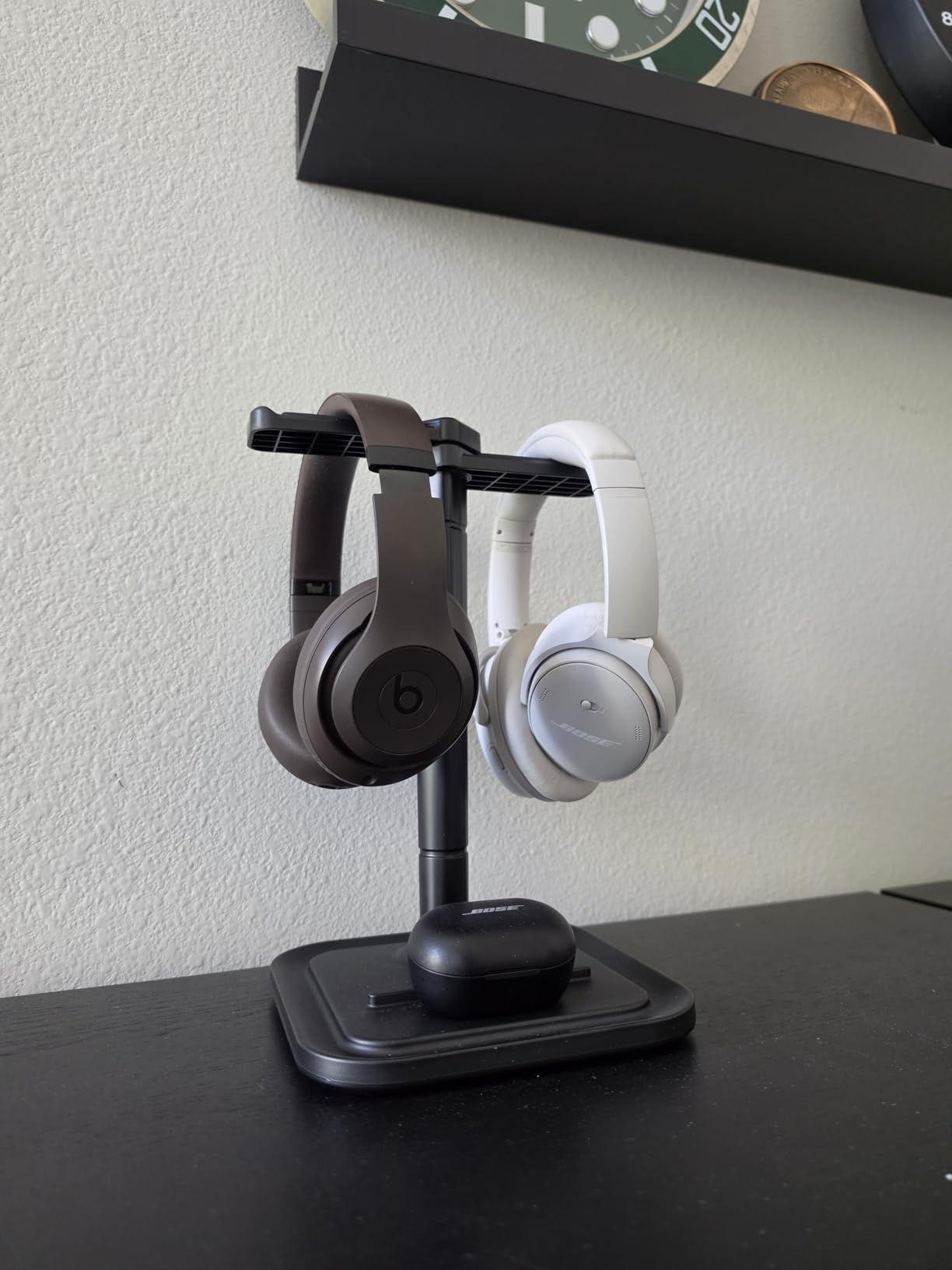 KDD Dual Headphone Stand for Desk - Rotatable Headset Hanger with Phone Holder - Removable Non-Slip Base for Gamers Desktop Accessories customer photo 2
